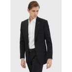 Siyah Düz Thin&taller Slim Fit %100 Yün Takım Elbise - 6 Drop - 50