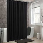 Siyah ekose duş perdesi 80x190cm su geçirmez ve kalıp geçirmez Polyester yıkanabilir kumaş 12 kanca ile şık dijital baskı banyo dekor