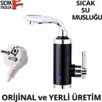Siyah Elektrikli Ani Su Isıtıcı, Lavabo Monteli, Hızlı ve Verimli Sıcak Su Sağlar - Ahşap