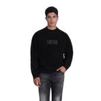 Siyah Erkek Örme Sweatshirt Lufian