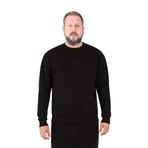 Siyah Erkek Sweatshirt, 3 İplik Kumaş, Normal Fit XXL
