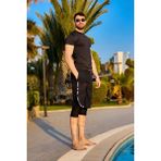 Siyah Erkek Tesettür Yüzme Şortu - Iç Taytlı, UPF50+ Korumalı S2504-1 - 2XL