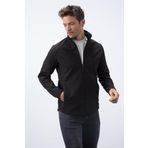 Siyah Fermuarlı Dik Yaka Su ve Rüzgar Geçirmez Softshell Erkek Mont - 88050 | XL