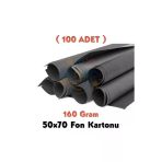 Siyah Fon Kartonu 50X70 cm 100'LÜ Paket 160 gr Renkli Fon Kartonu