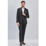 Siyah Gabardin Mono Yaka 8 Drop Comfort Fit Rahat Kesim Basic Takım Elbise 1001240006