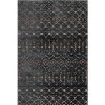 Siyah Geometrik Pamuk Makinada Yıkanabilir Kaymaz Taban Dijital Makine Baskı Salon Halı-I-Krm_Lenda-003A-80x300