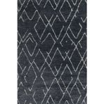 Siyah Geometrik Pamuk Makinada Yıkanabilir Kaymaz Taban Dijital Makine Baskı Salon Halı-I-Krm_Lenda-006A-80x450