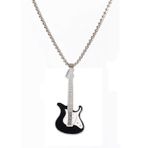 Siyah Gitar Paslanmaz Çelik Kolye