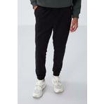 Siyah Gizli Fermuarlı Rahat Form Jogger Polar Erkek Eşofman Alt - 84866