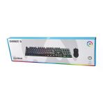 SİYAH GÖKKUŞAĞI IŞIKLI USB KABLOLU OYUNCU KLAVYE - MOUSE SET (5250)