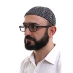 Siyah Gri Kışlık Çift Renk Kadife Namaz Takkesi