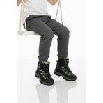 Siyah Gri Polarlı Kaymaz Unisex Çocuk Outdoor Bot 2301 F