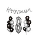 Siyah Gümüş Lateks Yaş Balon Seti, 8