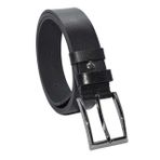 Siyah Hakiki Deri Düz 3.5 cm.lik Klasik Kemer - Tek Katmanlı Manda Derisi - 300-Düz