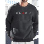 Siyah Harfli Yaratıcı Baskı Erkek Temel Giyim Bol Sweatshirt Spor Sokak Stili Kazak Rahat Yum - Antrasit - XL