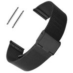 Siyah Hasır Çelik Saat Kordonu 12-14-16-18-20-22-24-26-28mm Metal Örgü Kayış (20mm)