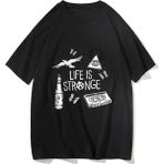 Siyah Hayat Garip Harajuku Anime Sevimli Manga/komik Tshirt Funko Pop - XL