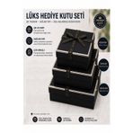 Siyah Hediye Kutusu 3 Lü 1 Paket K-1148 Boş Hediye Kutusu 3 Lü Sevgiliye Özel Kurdelalı Kutu Karton Kutu Hatıra Kutusu