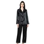 Siyah İkili Saten Gecelik Pijama Takımı 7647