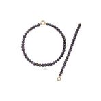 Siyah İnci Kolye Bileklik İkili Set (Rose)