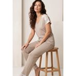 Siyah İnci vizon desenli dantel Detaylı Viskon Örme Pijama Takım26119130