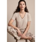 Siyah İnci vizon desenli Viskon Örme Pijama Takım26119128