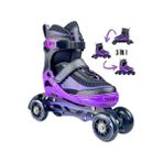 Siyah Inline Paten 8 Teker Beyaz LED Işıklı Silikon Teker, 3'ü Bir Arada Taj-J1 Pro