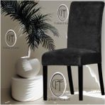 Siyah Ipek Kadife Esnek Lastikli Sandalye Kılıfı Sandalye Örtüsü 1 Adet 45 x 45 x 60 Boyutunda - 45 x 45 cm