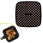 Siyah Isıya Dayanıklı Yıkanılabilir Silikon Fırın Ve Airfryer Kare Model Pişirme Matı 21,5 Cm (5250)