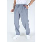 Siyah İz Erkek Gri Battal Boy Mevsimlik Keten Ham Bez Pantolon Rahat Kesim Günlük Nefes Alan Casual Stil