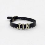 Siyah Jin Bts Army Suni Deri 21 Cm Ayarlanabilir Bileklik