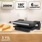 Siyah K469 Tost Makinesi, Pratik ve Şık Ev Aleti - Ahşap