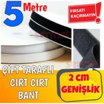 Siyah Kablo Düzenleyici Cırt Cırt Bant 5 Metre 2 CM Çift Taraflı