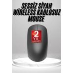Siyah Kablosuz Mouse Wireless Mouse Minimal Tasarım ( Lisinya )