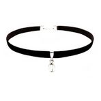 Siyah Kadife Kadın Deniz Kabuğu Choker Kolye