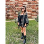 Siyah Kadın Oversize Şardonlu Suni Deri Ceket - 4XL - Relax Fit