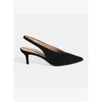 Siyah Kadın Süet Slingback Topuklu Ayakkabı