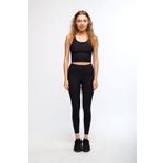 Siyah Kadın Yüksek Bel Toparlayıcı Fitilli Push Up Spor Tayt - Maren (Rose, L)