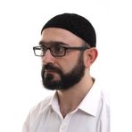 Siyah Kahve Hasır Desen Kışlık Kadife Namaz Takkesi