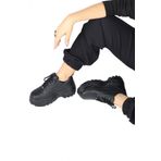 Siyah Kalın Tabanlı Sneaker Günlük Spor Ayakkabı - Porto