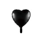Siyah Kalp Folyo Balon 45 Cm 3 Adet