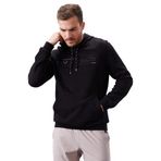 Siyah Kanguru Cep Standart Kalıp Kapüşonlu Erkek Sweatshirt - 87883 S Siyah