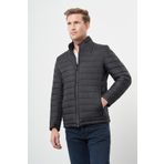 Siyah Kapitone Hakim Yaka Düz Yırtmaçsız Tam Astar Slim Fit Classic Mont 1007245155