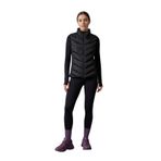 Siyah Kapitone Kolsuz Slim Fit Dik Yaka Fermuarlı Cepli Kadın Şişme Yelek MTLCY1 L