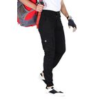 Siyah Kargo Pantolon - Likralı Pamuklu Paçası Lastikli Gabardin Kumaş Erkek Pantolon - Outdoor Pantolon (Siyah, 42)