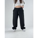 Siyah Kaşe Kadın Baggy Pantolon COCK0046