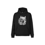 Siyah Kedi Kozmonot Meow Astronot Cat NASA Uzay Ön Baskılı Sweatshirt Unisex Kapüşonlu Hoodie Siyah