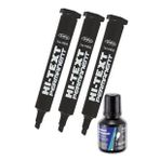 Siyah Kesik Uclu Markor Permanent Kalem 3 Adet Hi-Text Marker Murekkep Siyah 30 Ml 1 Adet Brons Koli Kalemi