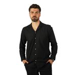 Siyah Keten Apaj Yaka Relax Fit Hediye Kutulu Erkek Gömlek S