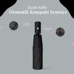 Siyah Kılıflı Otomatik Kompakt Şemsiye - Çok Renkli
